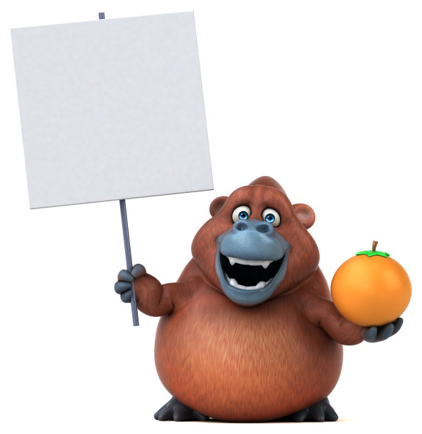 有趣的猩猩- 3D插图图片下载