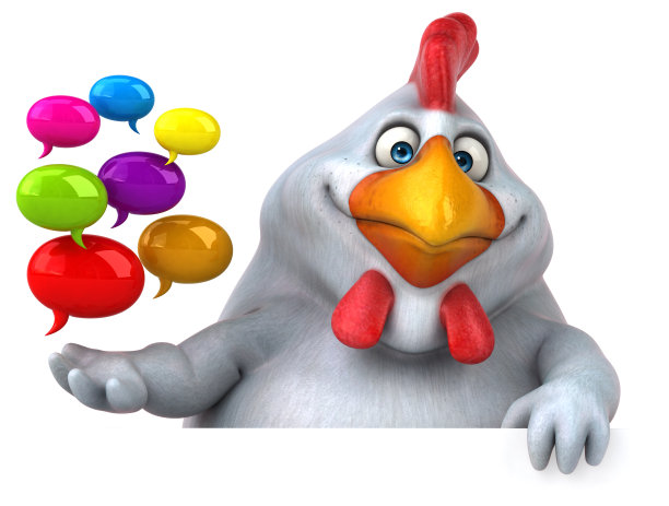 有趣的鸡- 3D插图图片下载