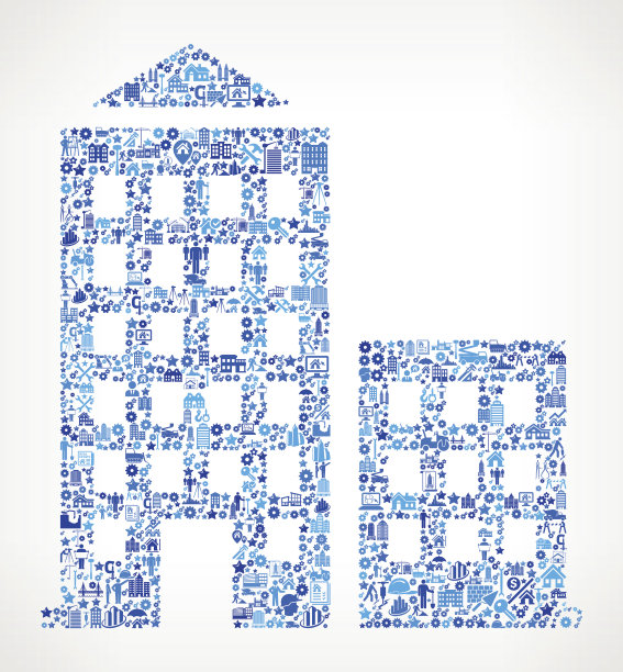 住宅建筑行业矢量图标模式图片下载