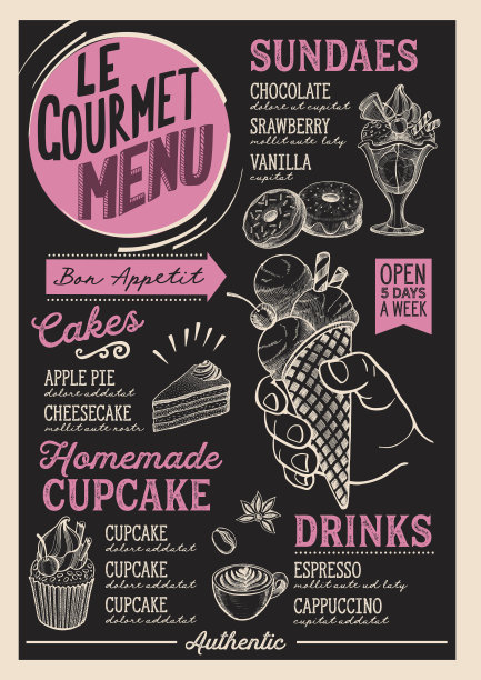餐厅甜品菜单，食物模板。图片下载