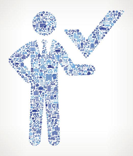 商人检查标志建筑行业矢量图标模式图片下载