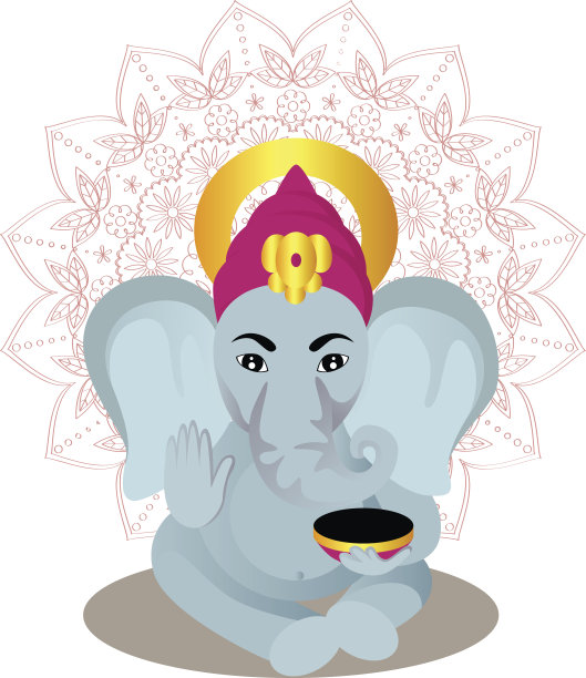 甘尼萨卡通曼荼罗的背景图片下载