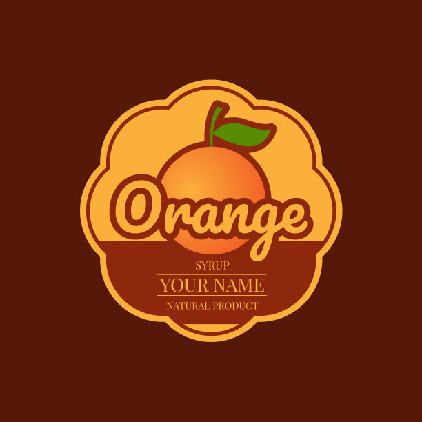 橙色糖浆标签图片下载
