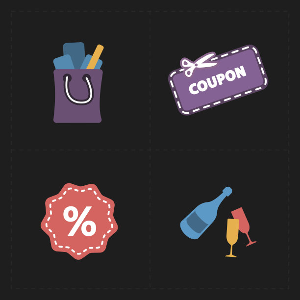 礼品平面彩色商店图标图片下载