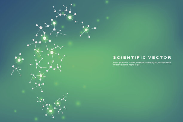 摘要分子背景，遗传和化学化合物，医学，技术或科学概念载体说明素材图片