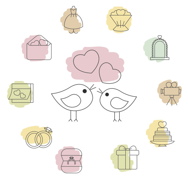 婚礼向量背景图片下载