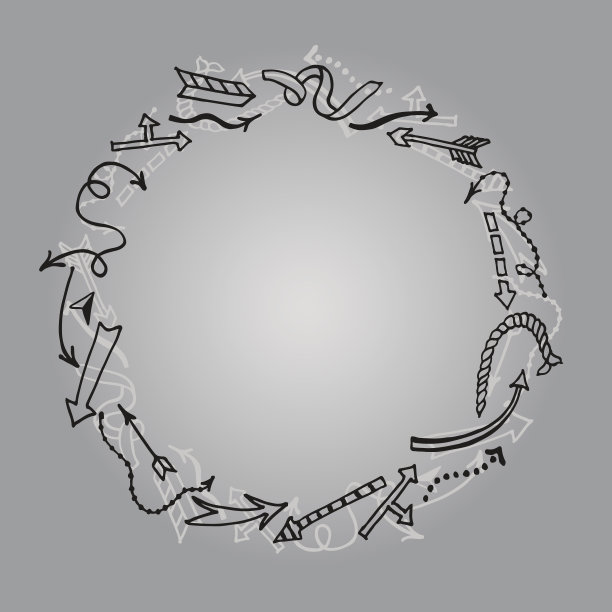 框架与手绘箭头。图片下载