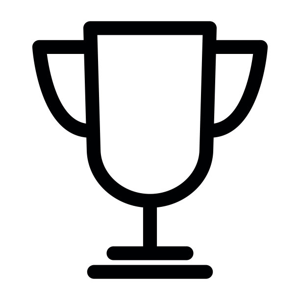 白色背景上的奖杯图标图片下载