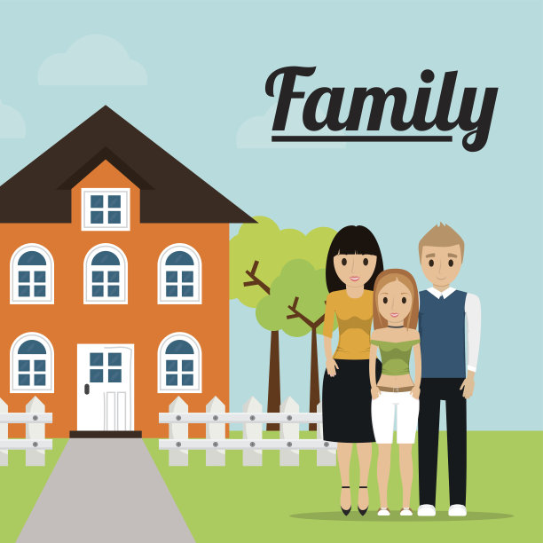 家庭家居树栅栏形象图片下载