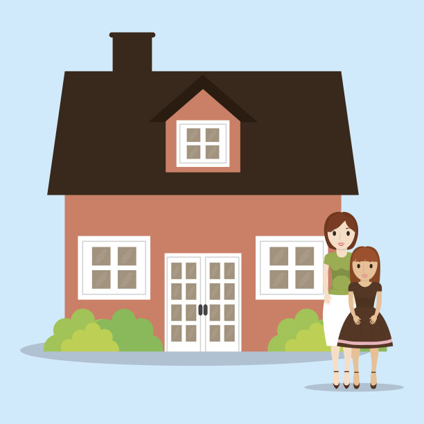 可爱的夫妇与家房子图片下载