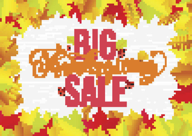 感恩节促销海报秋天促销折扣网站横幅矢量叶背景模板图片下载