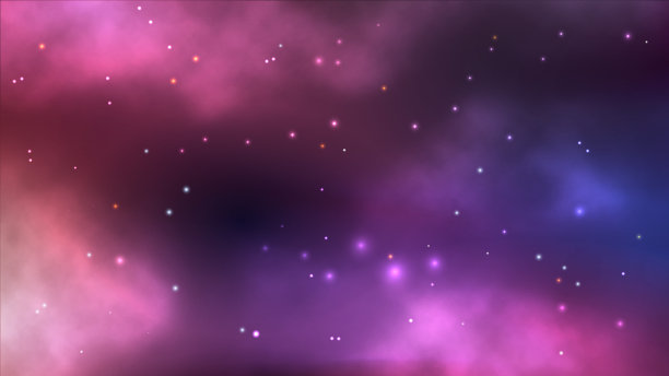 有彩色星云和明亮恒星的太空背景素材图片