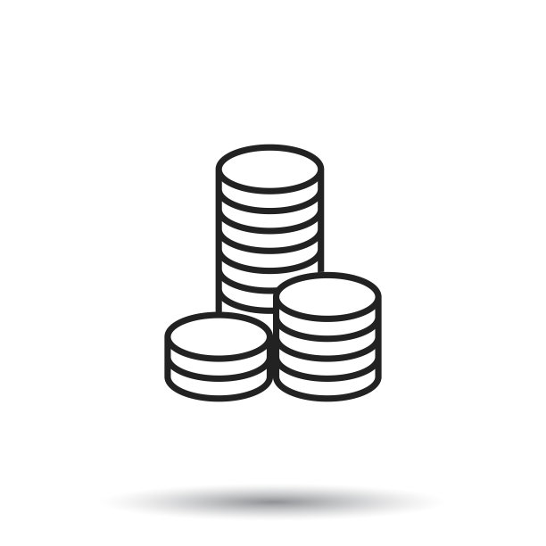 硬币堆叠矢量插图。金钱堆叠硬币图标在平面风格。图片下载