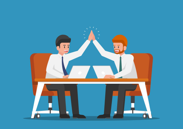 商人互相击掌。素材图片