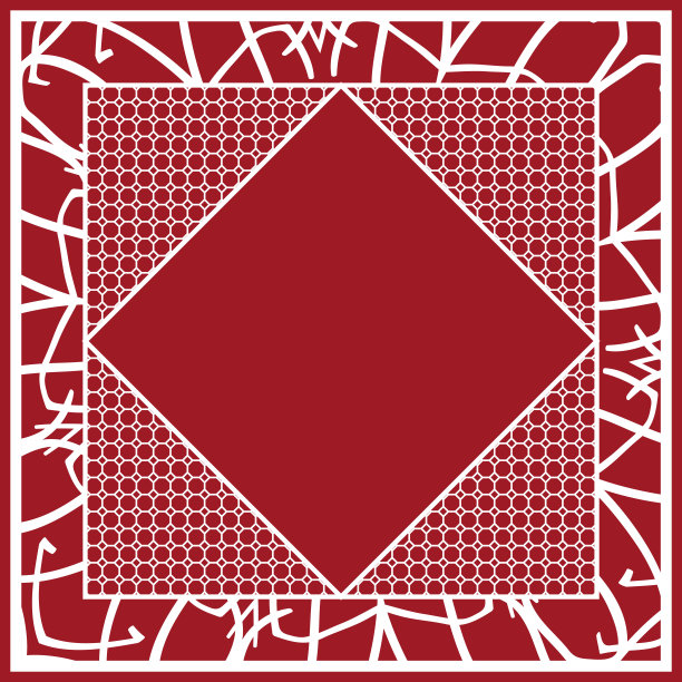 用六边形装饰的艺术装饰。印花面料有装饰性的边。台布，围巾，地毯，枕套的设计。矢量图图片下载