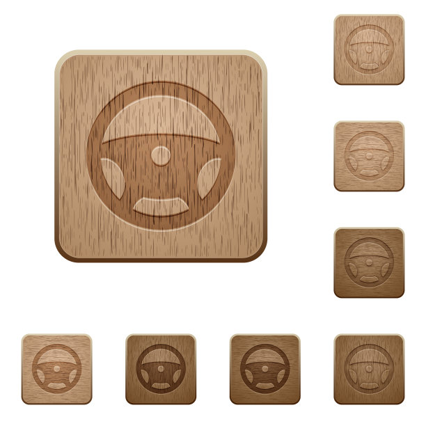 方向盘木制按钮图片下载