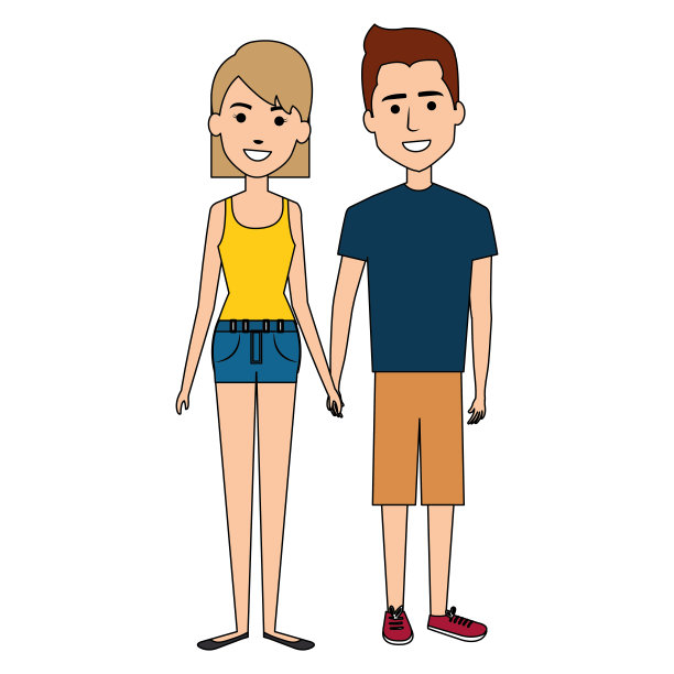 年轻夫妇的虚拟形象图片下载