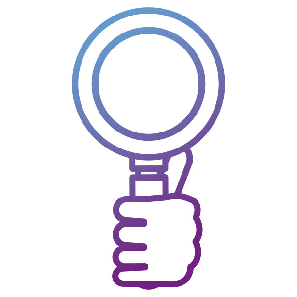 手人类与放大镜孤立图标素材图片