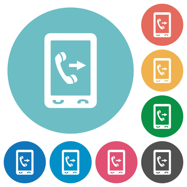 外发移动电话的圆形图标图片下载