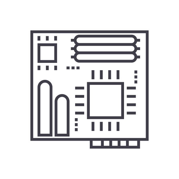 主板矢量线图标，标志，背景上的插图，可编辑的笔触图片下载