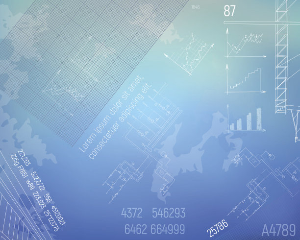 锅炉房工程图纸。技术蓝图矢量插图。图片下载