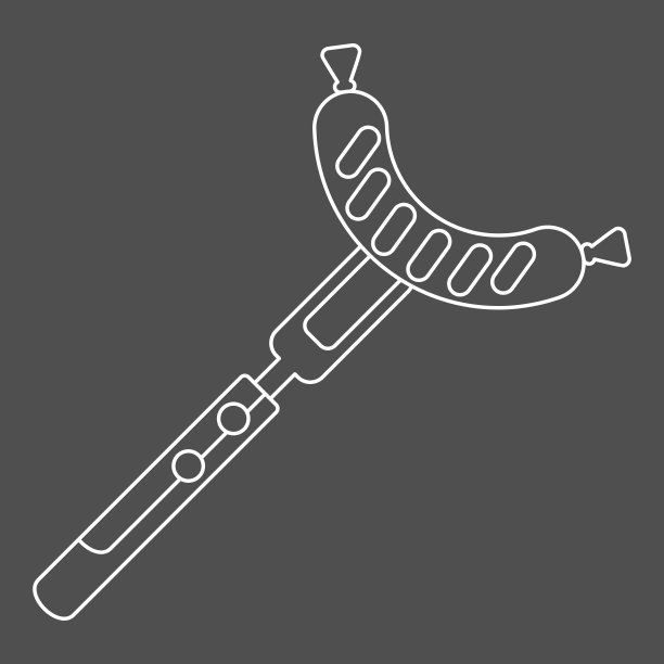 叉子上的香肠是白色的图片下载