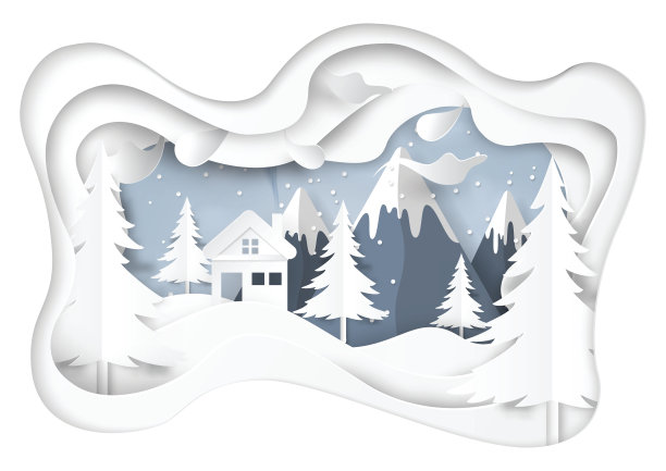 冬季雪景自然风光背景素材图片