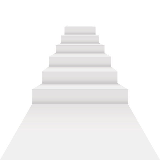 白色讲台楼梯矢量插图。图片下载