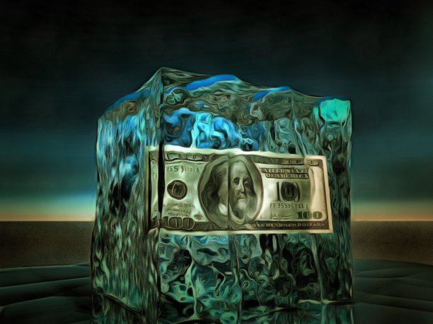 冰冻的100美元图片下载