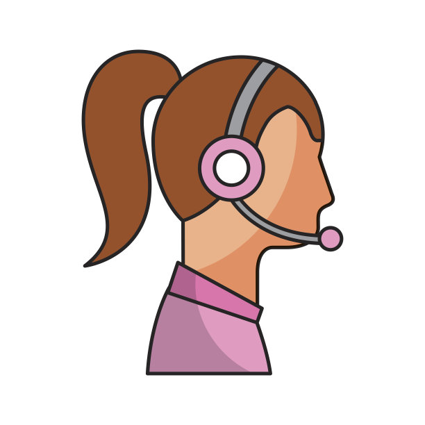 女接线员戴着耳机和麦克风介绍客服图片下载