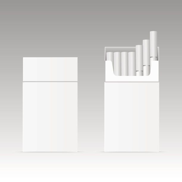 空白包装盒香烟孤立在白色背景。向量。图片下载