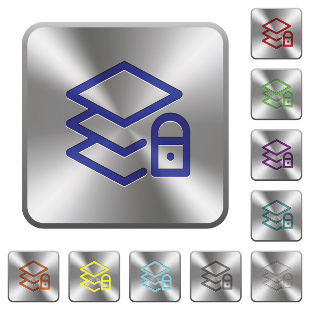 锁定层圆形方形钢按钮图片下载