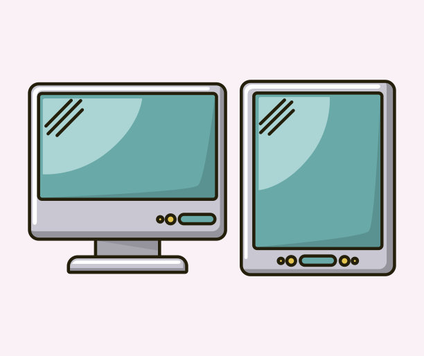 电脑桌面和平板电脑隔离图标图片下载