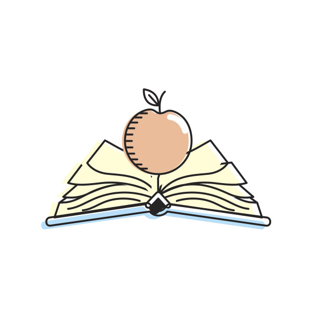 用纸和苹果水果打开笔记本图片下载