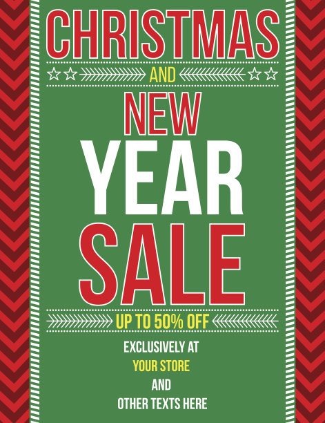 圣诞和新年促销海报图片下载