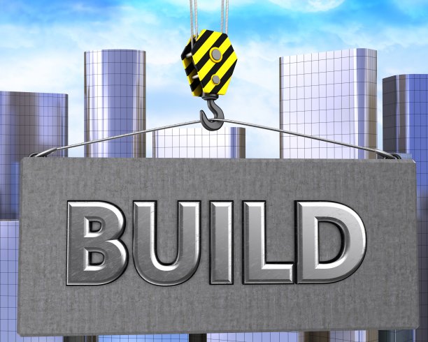 带有建筑标志的3d吊钩图片下载