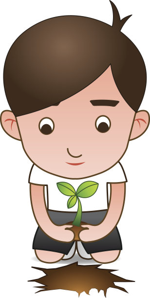 白衬衫志愿者植树造林图片下载