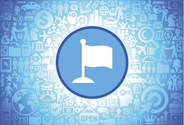 旗帜图标在商业和金融矢量背景图片下载