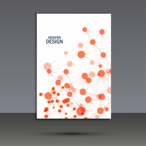 矢量抽象分子结构。封面设计模板图片下载