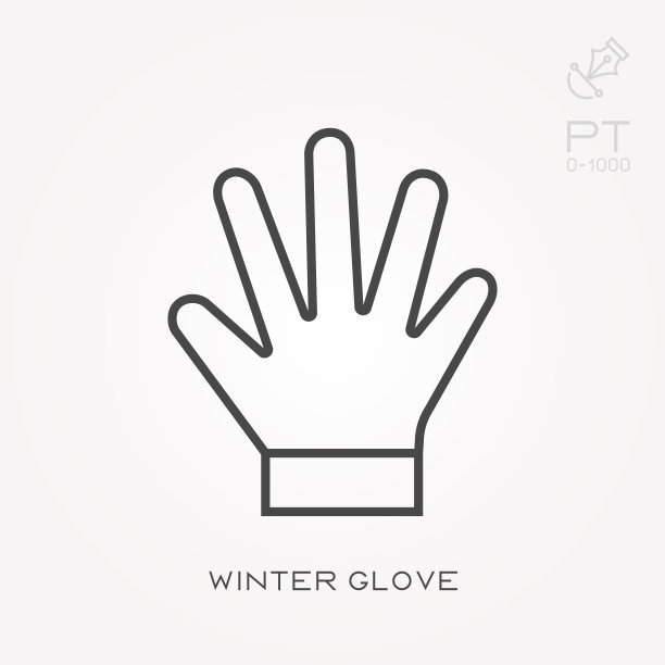 线条图标冬季手套图片下载