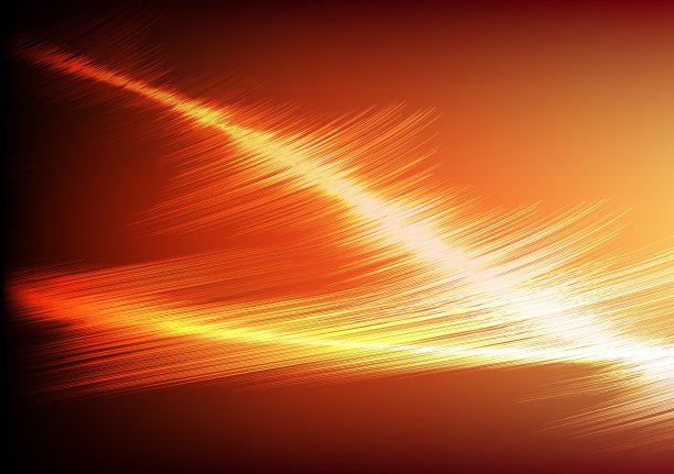 闪亮的橙色抽象背景，极光线和闪亮的概念，模板和墙纸的设计，矢量，插图。图片下载