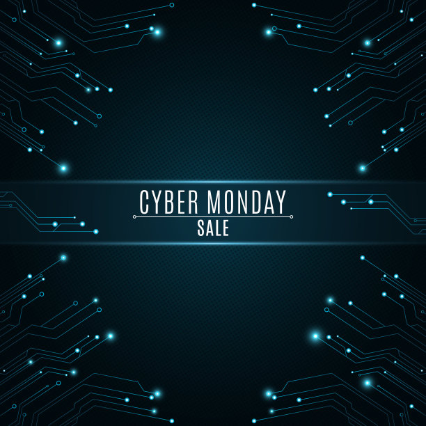 网络星期一促销电脑电路板高科技背景banner图片下载