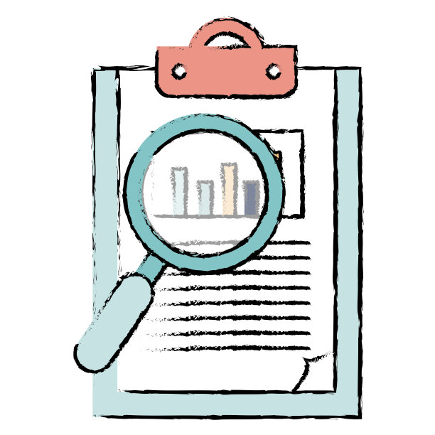 带有放大镜的剪贴板文件图片下载