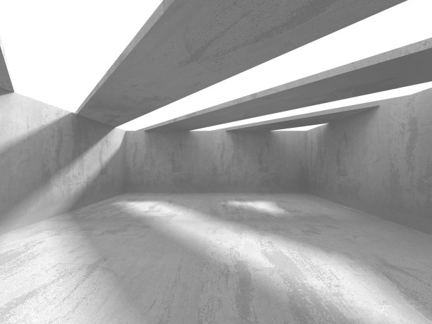 黑暗的地下室空房间内部。混凝土墙图片下载