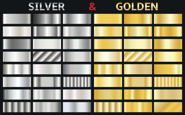 向量集的金和银梯度图片下载
