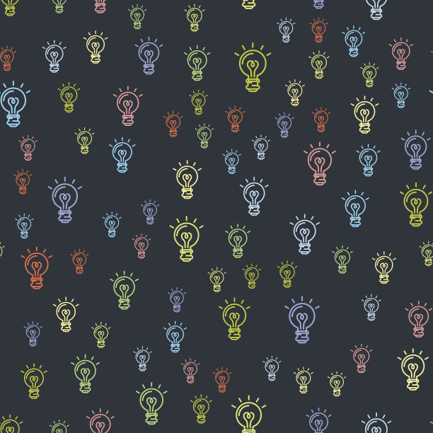 卡通灯灯泡无缝图案背景设计矢量插图头脑风暴解决能源图片下载