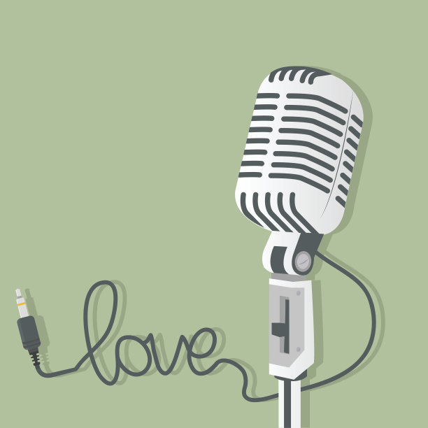 带有音频插孔的复古麦克风图片下载