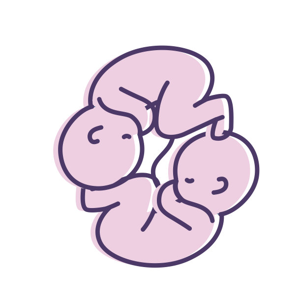 可爱的婴儿双胞胎带着脐带图片下载