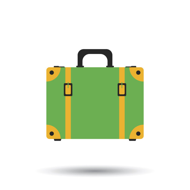 手提箱平面矢量插图上孤立的背景。案例旅游、旅行、旅行、旅游、航海、暑假。图片下载