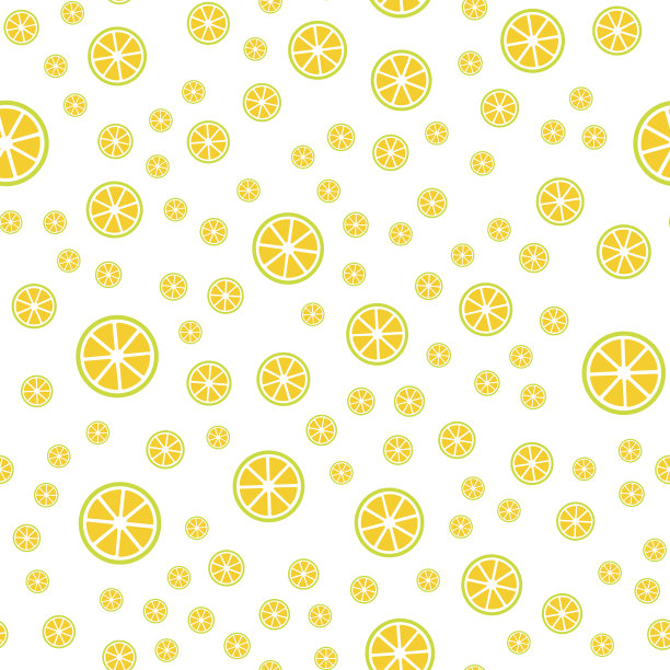 无缝模式与柠檬片。矢量图图片下载